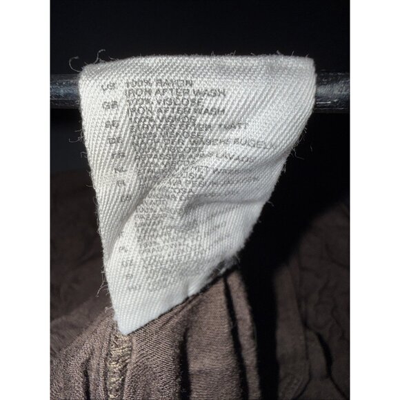 H&M Womens XS Cross Front Long Sleeve Wrap Blouse Stretch V-Neck Brown Top - Picture 11 of 14